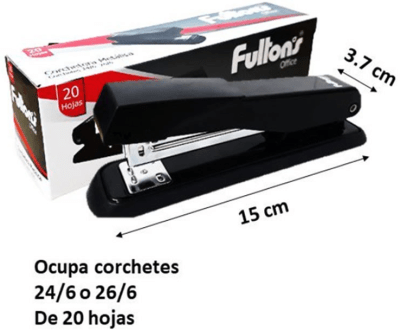 CORCHETERA LARGA DE  METAL NEGRO SOPORTA 20 HOJAS