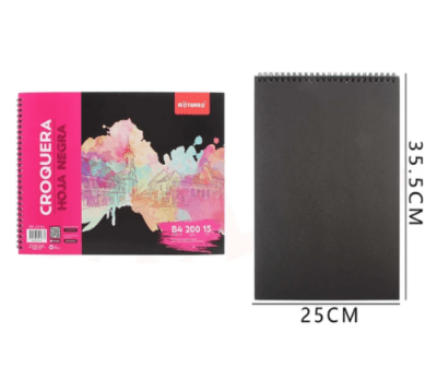 Croquera Hoja Negra Motarro B4 200grs 15hjs1