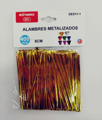 Alambres Metalizados Motarro  dorado 8cm 400pcs