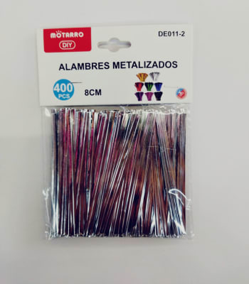 Alambres metalizados Motarro Plateado 8cm 400pcs