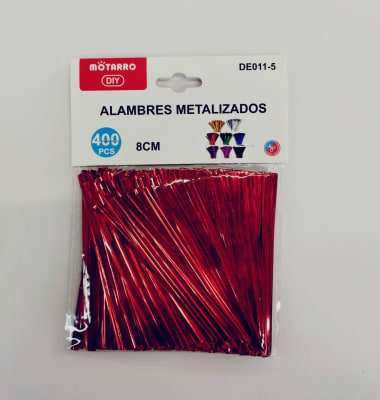 Alambres Metalizados Motarro rojo 8cm 400pcs1