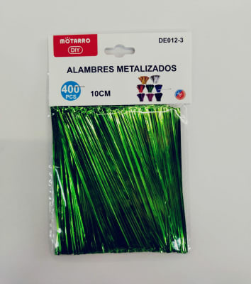 Alambres metalizado Motarro verde 10cm 400pcs1