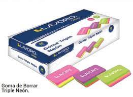 GOMA DE BORRAR LAVORO TRIPLE NEON 462999