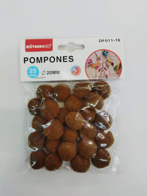 Pompones Motarro Cafe 20mm 25pcs df011-161