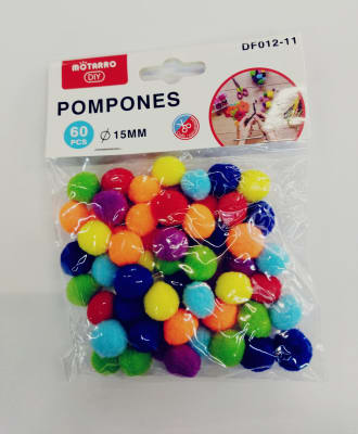 Pompones Motarro neon 25mm 60pcs DF012-111