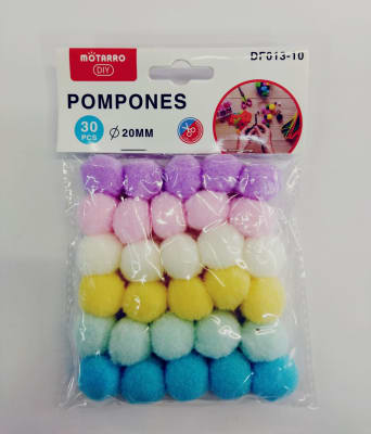 Pompones Motarro PASTEL  20mm 30pcs DF013-10