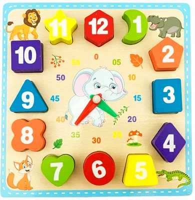 DIDACTICO MADERA DE RELOJ INFANTIL