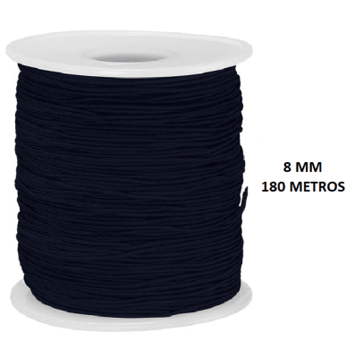 ELASTICO 8 MM NEGRO 180 METROS