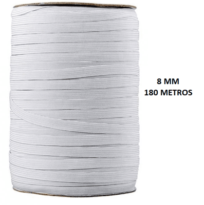 ELASTICO 8 MM BLANCO 180 METROS