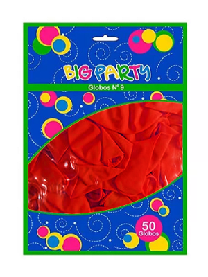 GLOBO BIG PARTY Nº9 ROJO 50 UNI