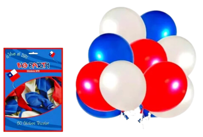 GLOBO BIG PARTY Nº9 TRICOLOR 50 UNIDADES