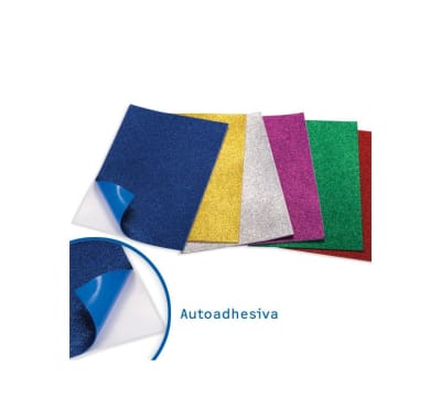 GOMA EVA PLIEGO GLITTER ADHESIVO ALE-19331