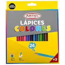 LAPÍZ DE COLOR LARGO ARTEL 24 UNIDADES1