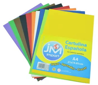 SET CARTULINA ESPAÑOLA JM 10 COLORES A4