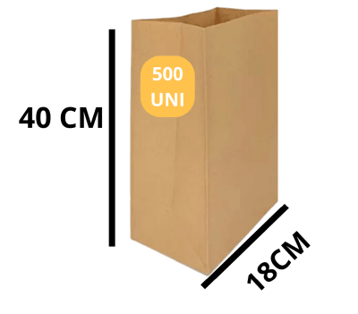 SACO KRAFT 18.5X40.5  CM 500 UNIDADES