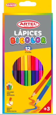 LAPÍZ BICOLOR ARTEL DE 12 UNIDES DIVIDIDAS EN 24 COLORES
