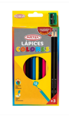 LAPICES DE COLOR LARGO ARTEL DE 12 UNIDADES