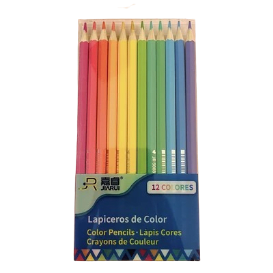 Lapiz color pastel LARGO 12uni ALESAN1