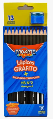 Lapiz grafito proarte N2 hb 12uni