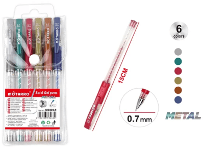 LAPÍZ GEL DE 6 COLORES MOTARRO