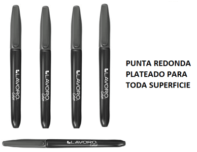 MARCADOR PERMANENTE LAVORO PLATEADO PUNTA REDONDA