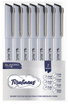 SET DE LAPIZ TIRA-LINEAS 7 UNIDADES 0.05 0.1 0.3 0.5 0.7 1.0 B