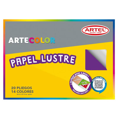 CARPETA ARTEL PAPEL LUSTRE 20 HOJAS 12 COLORES1