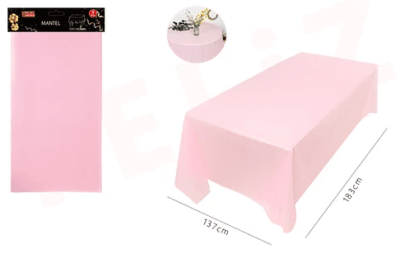 MANTEL PLASTICO ROSADO 137*183 CM