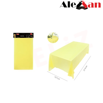 mantel plástico amarillo 137x274cm