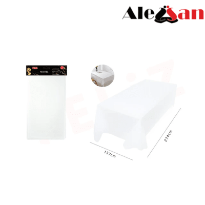 mantel plástico blanco 137x274cm