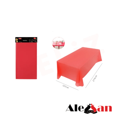 mantel plastico rojo 137x274cm