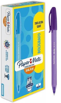 LAPÍZ PASTA PAPER MATE INKJOY KILOMETRICO CELESTE Y LILA 1.0 MM1
