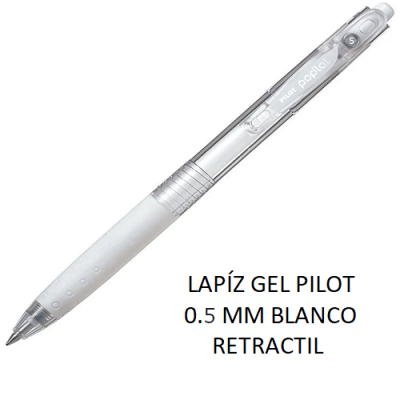 LAPÍZ GEL POPLOL 0.5 MM BLANCO PILOT RETRACTIL