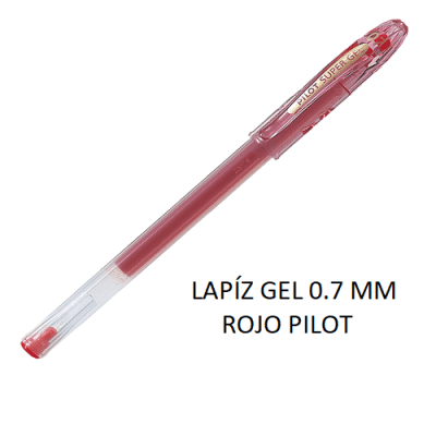 LAPÍZ SUPER GEL PILOT 0.7 MM ROJO