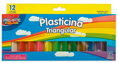 PLASTICINA PROARTE TRIANGULAR 12 COLORES