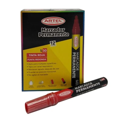 PLUMON PERMANENTE ARTEL ROJO PUNTA REDONDA S50