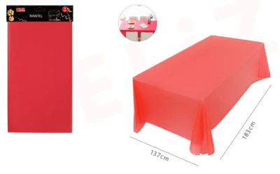 MANTEL PLASTICO ROJO 137*183 CM