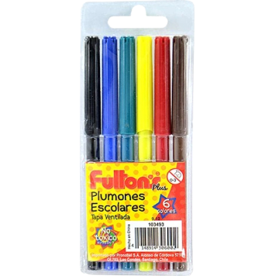 Plumon Scripto Fulton´s 6 Colores1