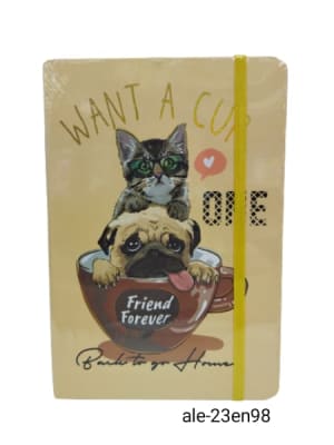 libreta c/elastico perro 14.5x21cm