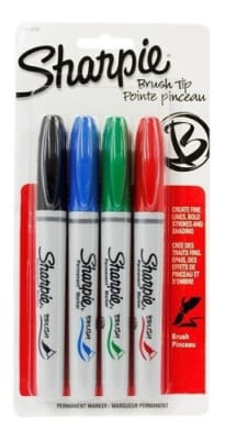 SHARPIE BRUSH TIP 4 UNIDADES