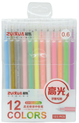 LAPÍZ TINTA FLUOR 12 UNIDADES
