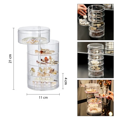 CAJA DE JOYERIA DE 5 PISOS CILINDRICA SNH131