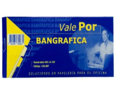 VALE POR SIN FOLIO BANGRAFICA 50 HOJAS