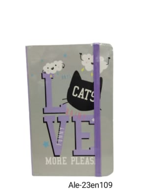 Libreta c/elastico A6 LOVE CATS1