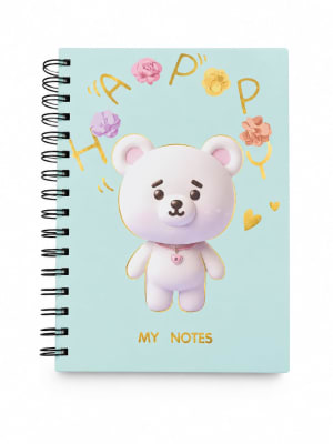 libreta con linea kawaii osito y gatito EE25-1621