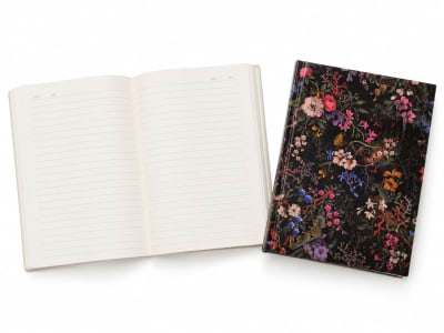libreta negra tapa dura flores EE25-2015
