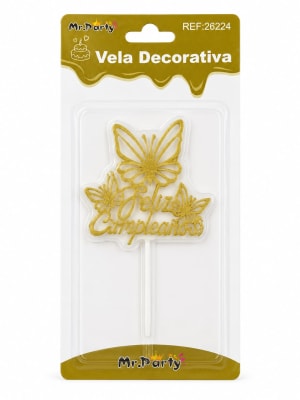 vela de cumpleaños mariposa dorada 262241