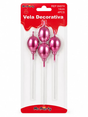 vela decorativa de cumpleaños metalizada 14cm 840741