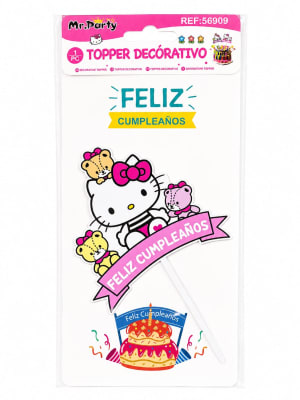 topper decorativo feliz cumpleaños hello kitty 56909