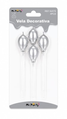vela decorativa de cumpleaños metalizada 14cm 84075